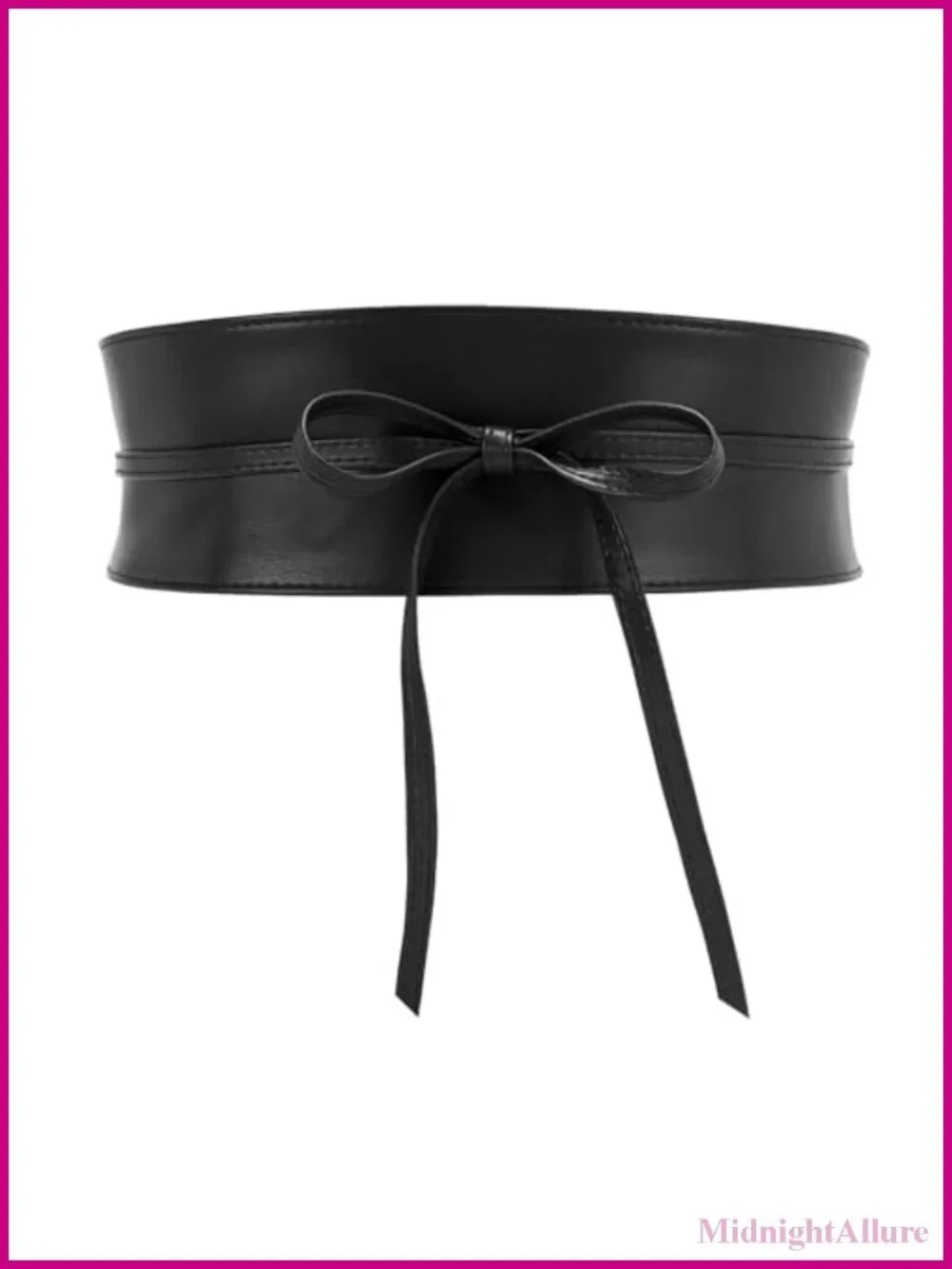 Faux Leather Obi Waist Belt Self Tie Wrap Bowknot Women's Wide Dress Belt